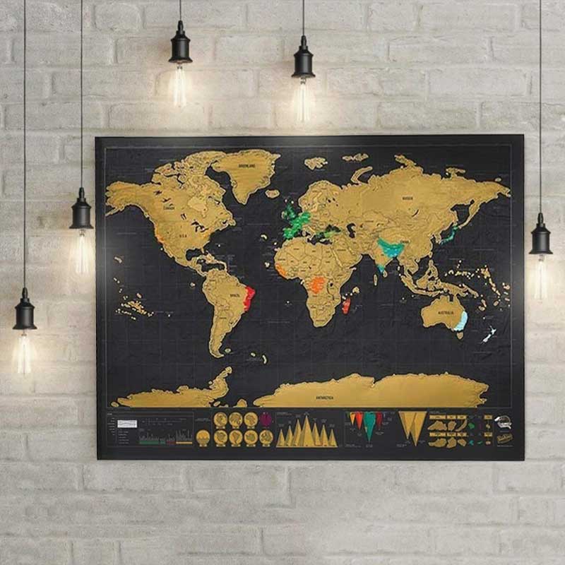 Carte du monde a gratter pour amoureux du voyage